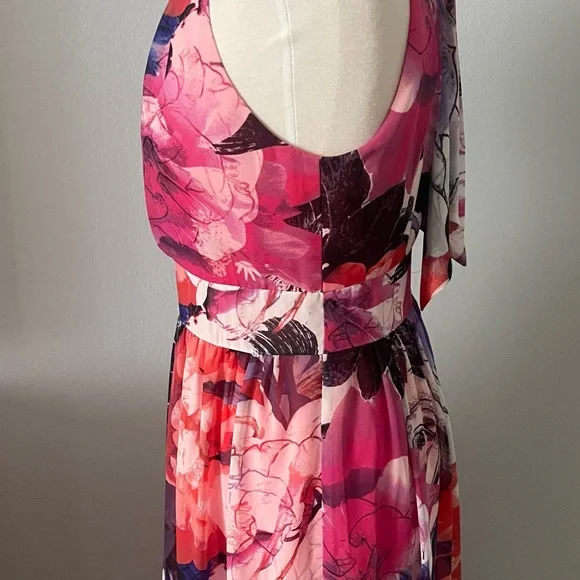 Eliza J Pink and Purple Floral Maxi Dress - Picture 6 of 8